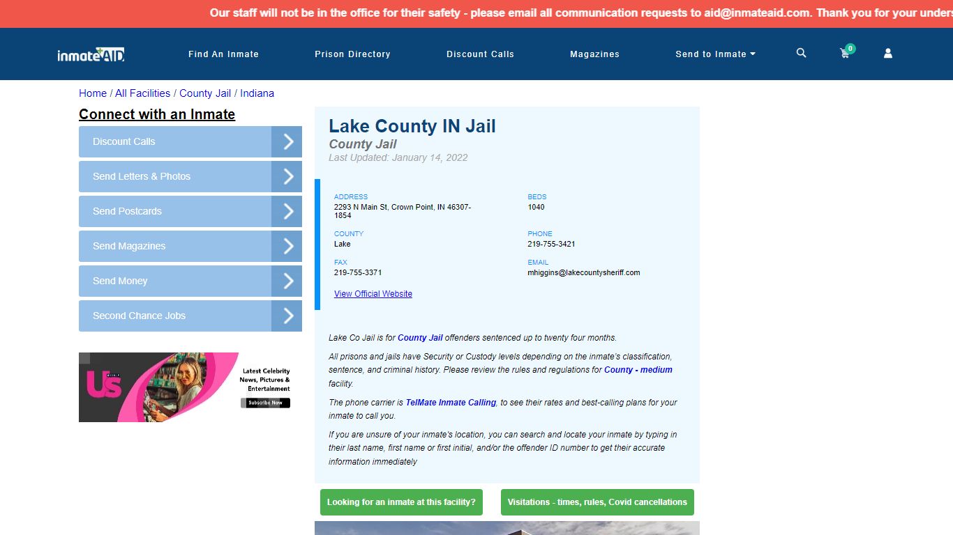 Lake County IN Jail - Inmate Locator - Crown Point, IN