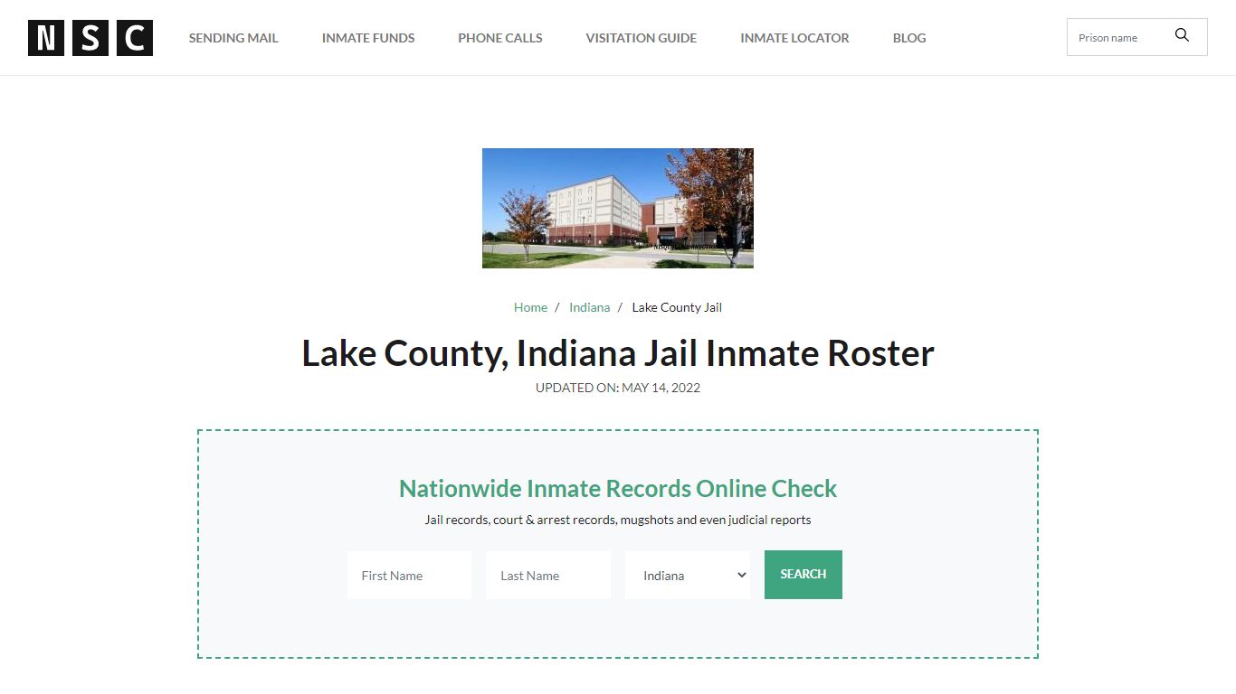 Lake County, Indiana Jail Inmate List - Nationwide Inmate Lookup Resource